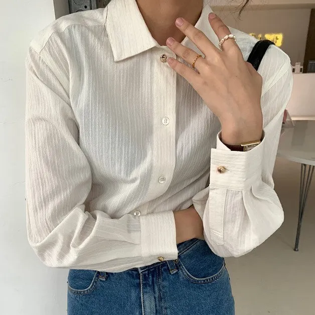 Wenkouban outfit inspo fall 2024 Spring Pure French Retro White Long-Sleeved Shirt for Women Autumn