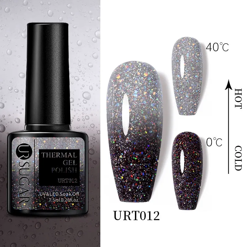 Wenkouban  Thermal Color-Chaging Gel Nail Polish Temperature 3 Colors Change Matte Top Coat Dark Brown Soak Off UV Gel Varnish
